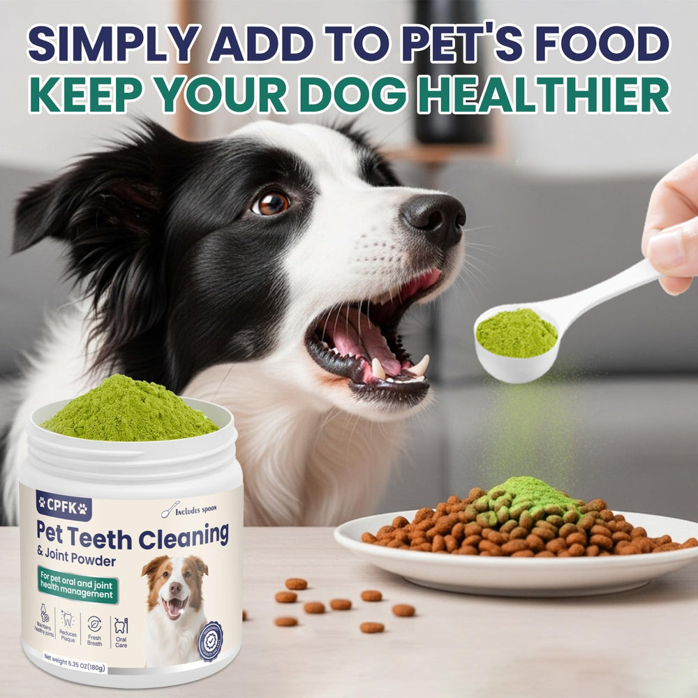 CPFK fresh breath reminder image shows dog enjoying meals after dosing