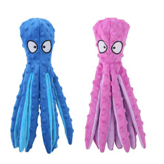 CPYOSN dog squeaky toy octopus front view for engaging play and teething-friendly fun