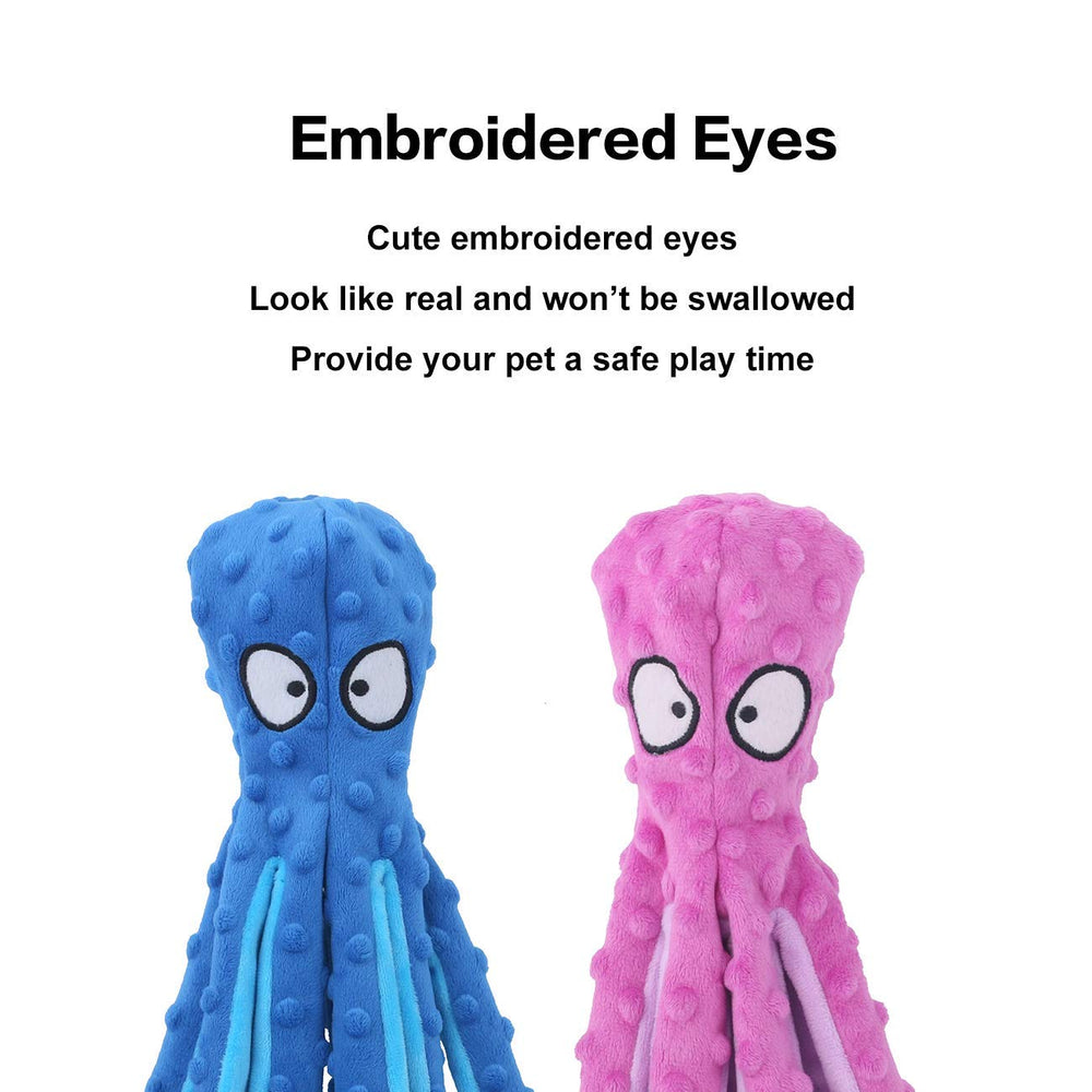 CPYOSN durable plush octopus with reinforced stitching stands up to playful chewing