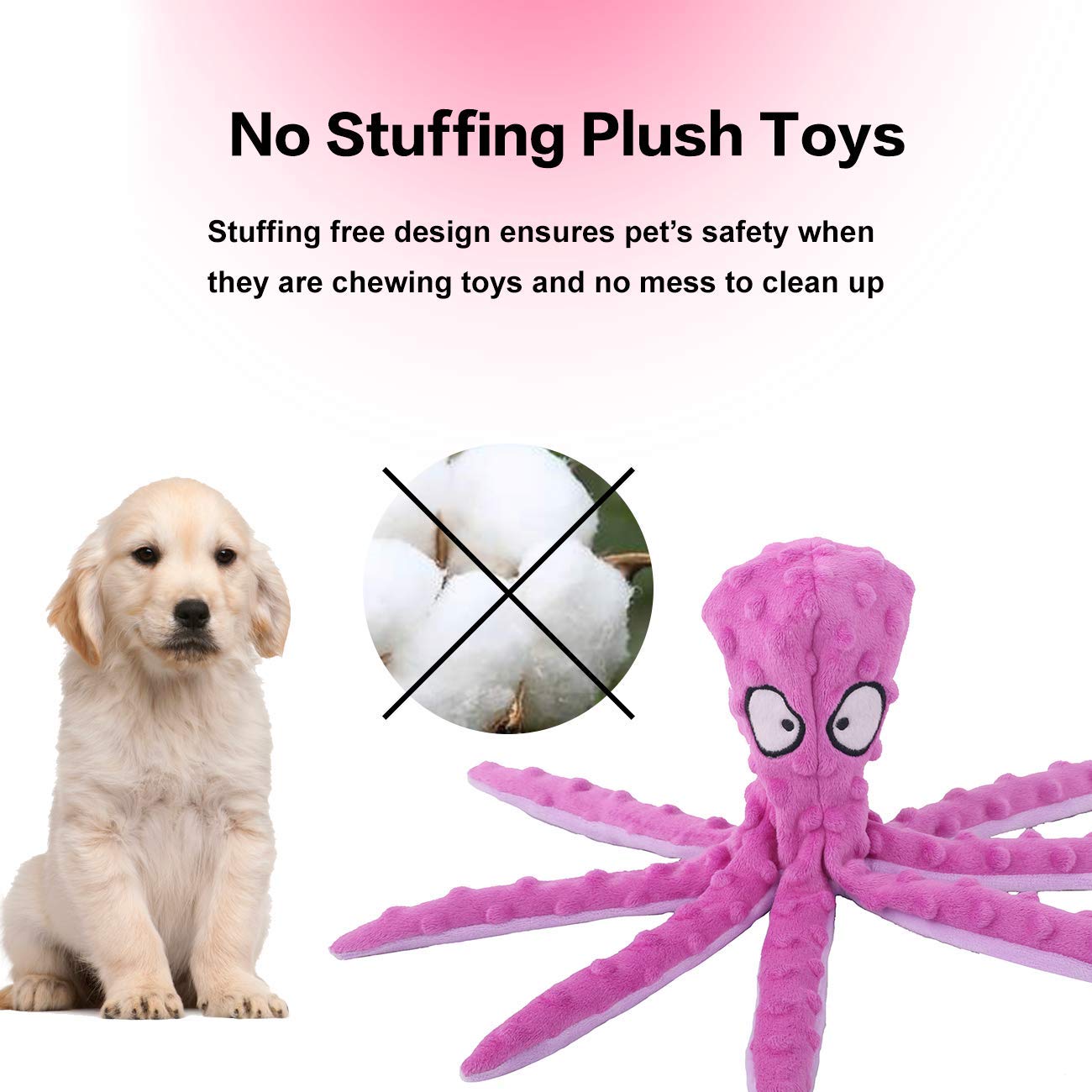 CPYOSN no-stuffing plush toy keeps chewing mess-free and safer.