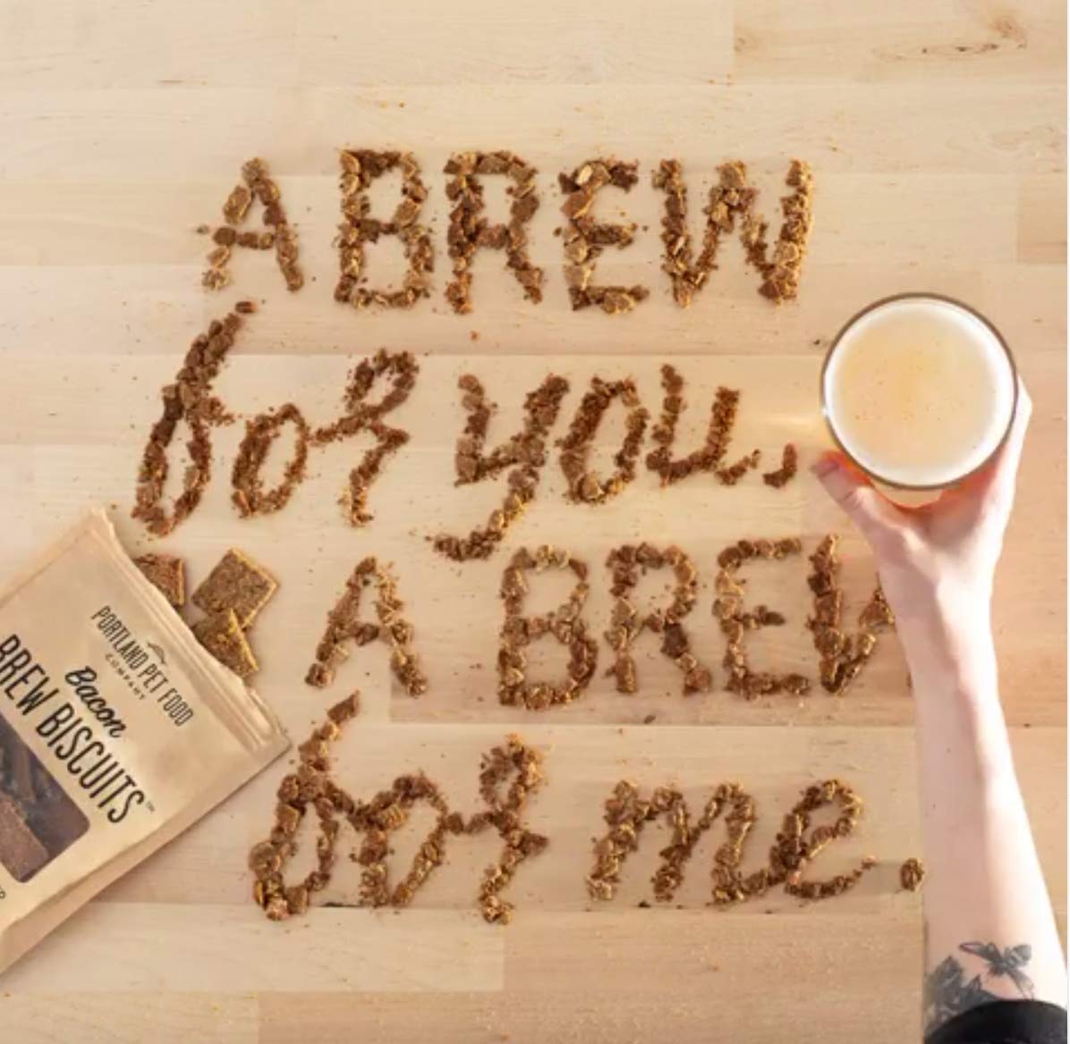 Crafted by Humans Brew Biscuit close-up crunch highlighting twice-baked texture.