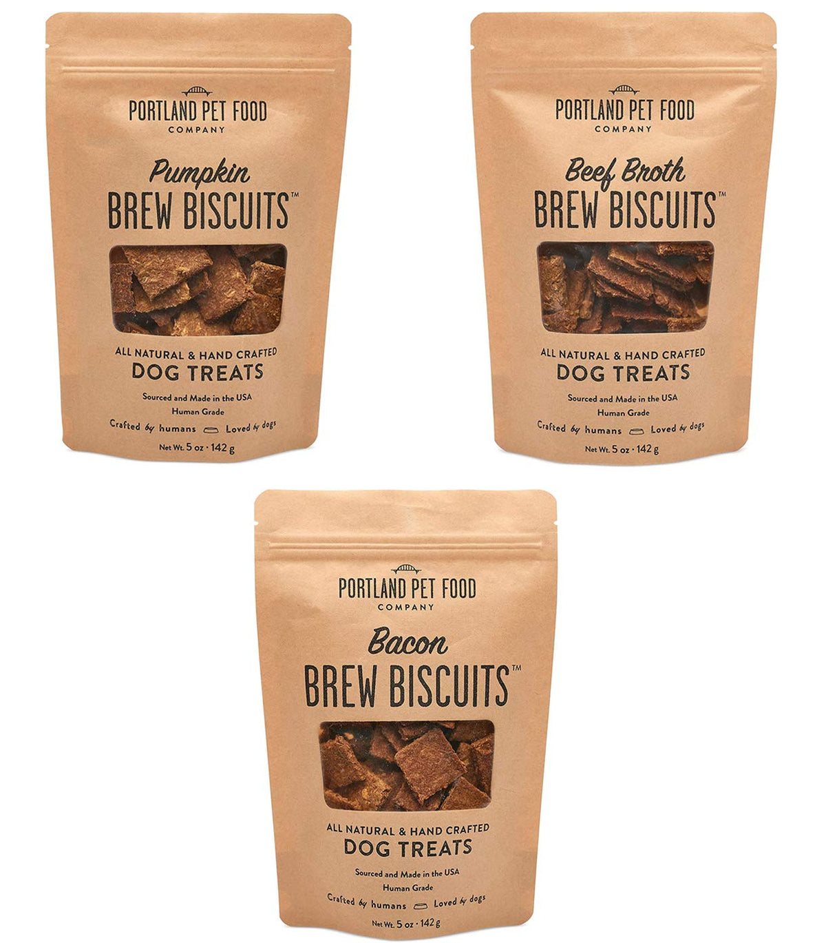 Crafted by Humans Brew Biscuit Variety Pack front view with mixed flavors for picky dogs.