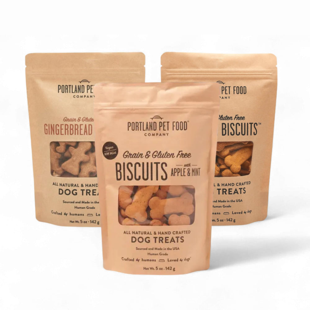Crafted by Humans Loved by Dogs apple-mint treats package for healthy training rewards