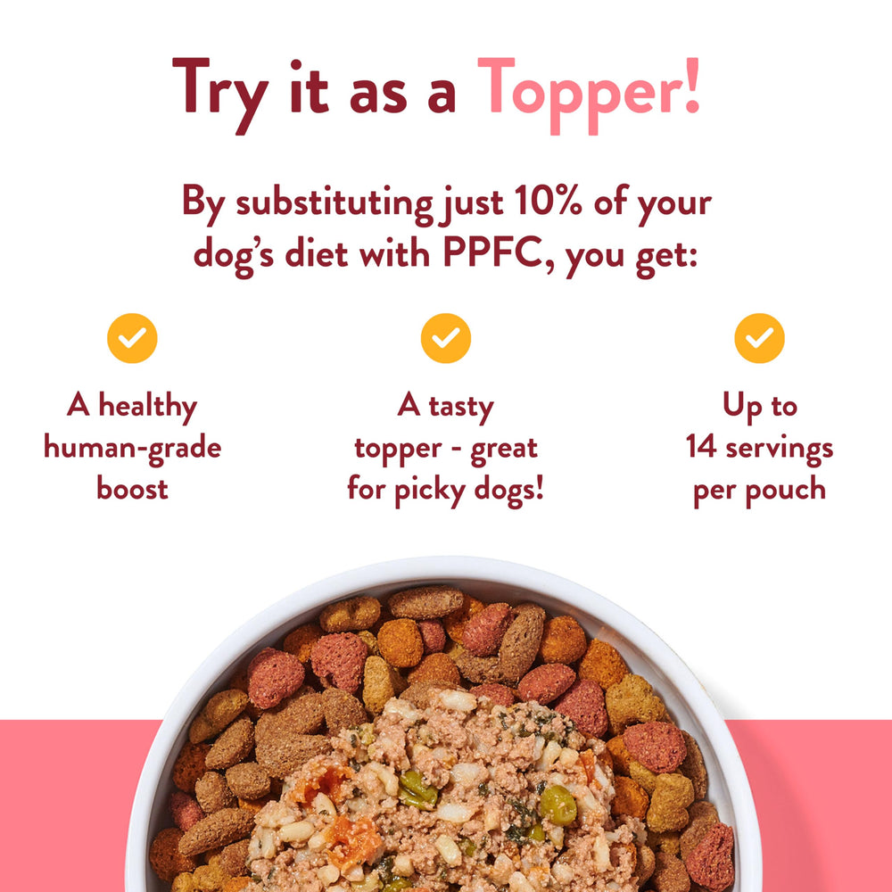 Wally’s Salmon N’ Rice as a meal mixer with dry food.