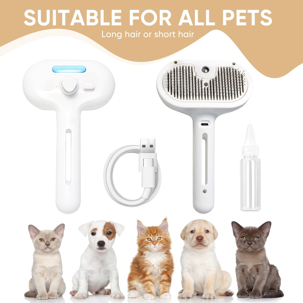 Craftivio 3-in-1 cat steam brush ideal for all pets and regular grooming care