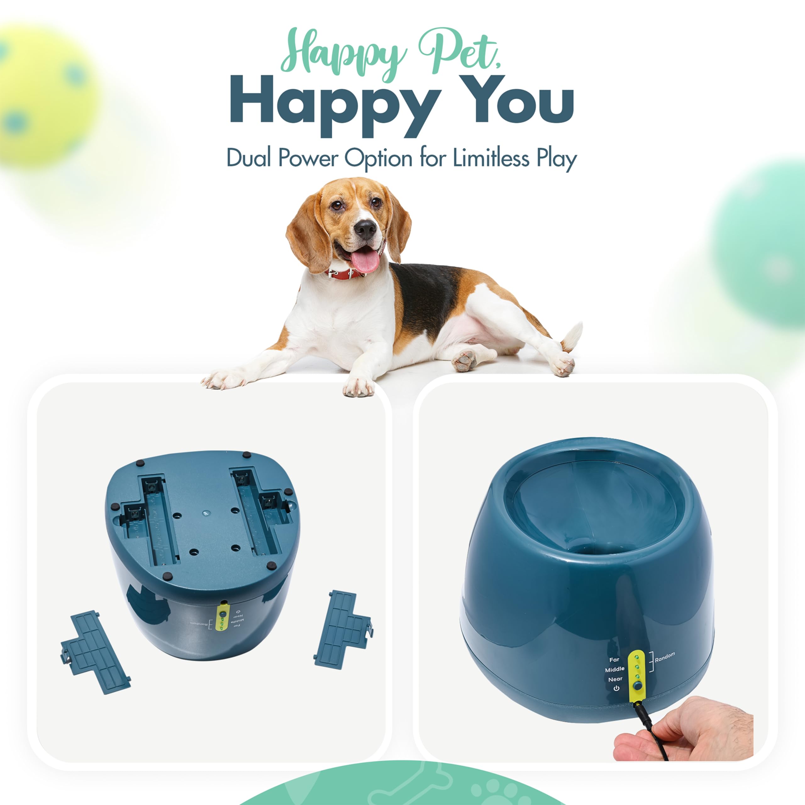 Crafts Central 2-inch latex balls in use for small to medium dogs.