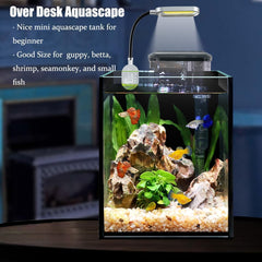 Craftsboys nano tank filter view, 3W hang-on-back filter enables adjustable water flow.