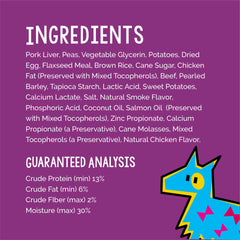 Crazy Dog Mini Train-Me beef ingredients indicate pork liver base and clean formula for dogs