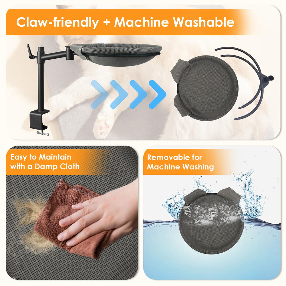 Crazydeer Cat Desk Bed washable cover simplifies cleaning after use.