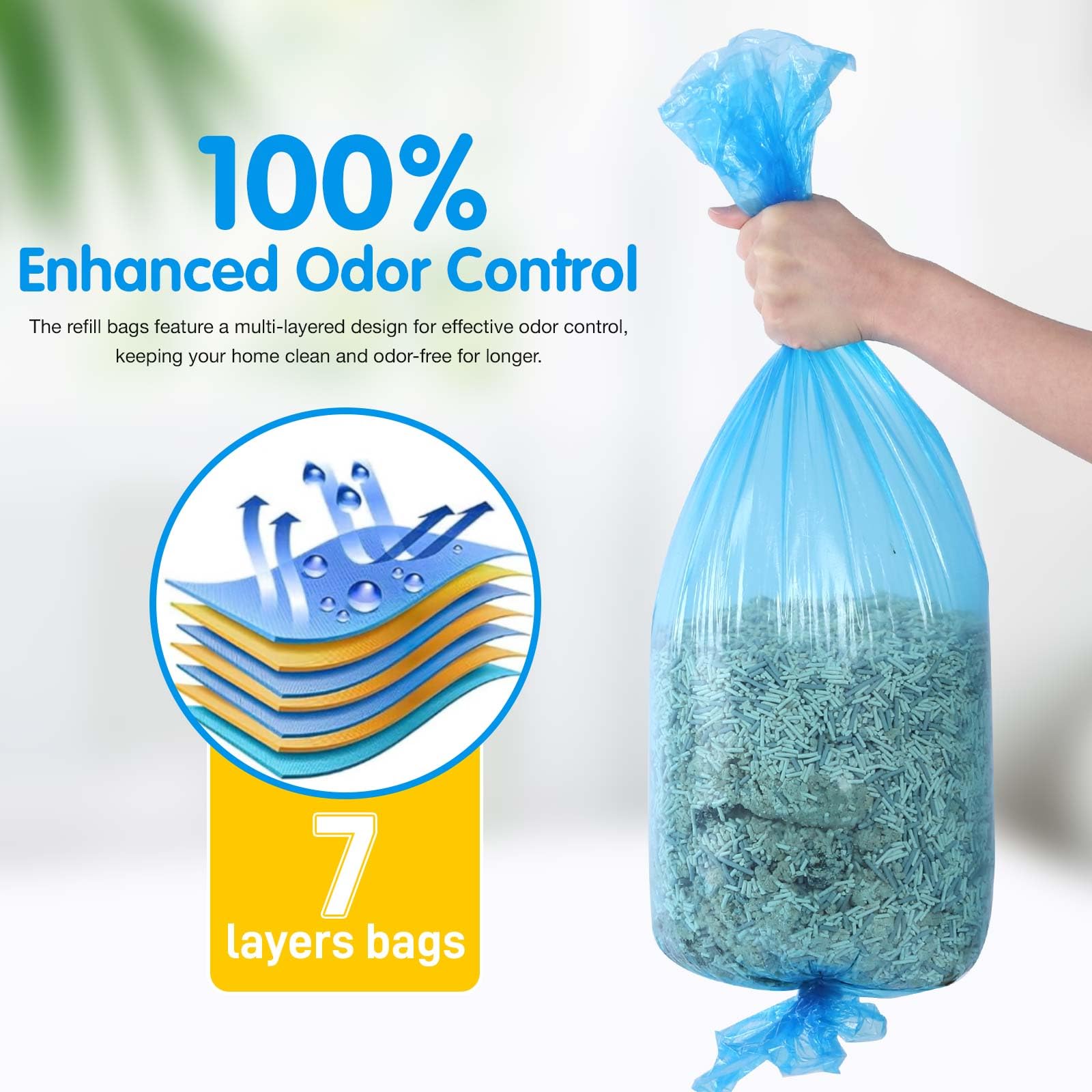 Creatwo cat litter refills compatible with Genie pails show easy insertion and tidy handling.