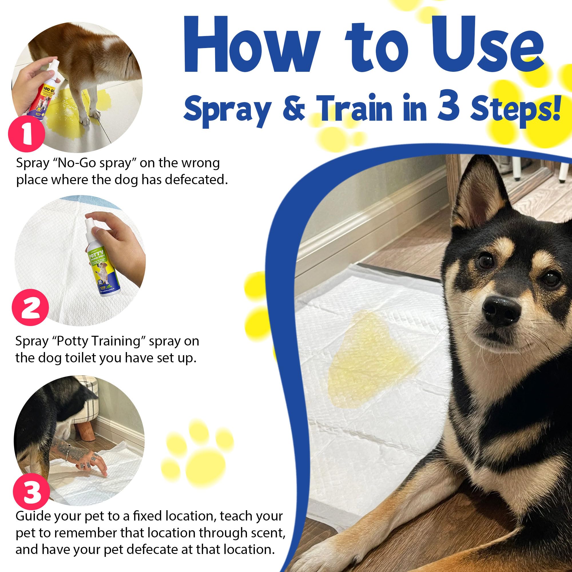 Creimpdoty potty spray indoor outdoor shows versatile use for indoor and outdoor training.