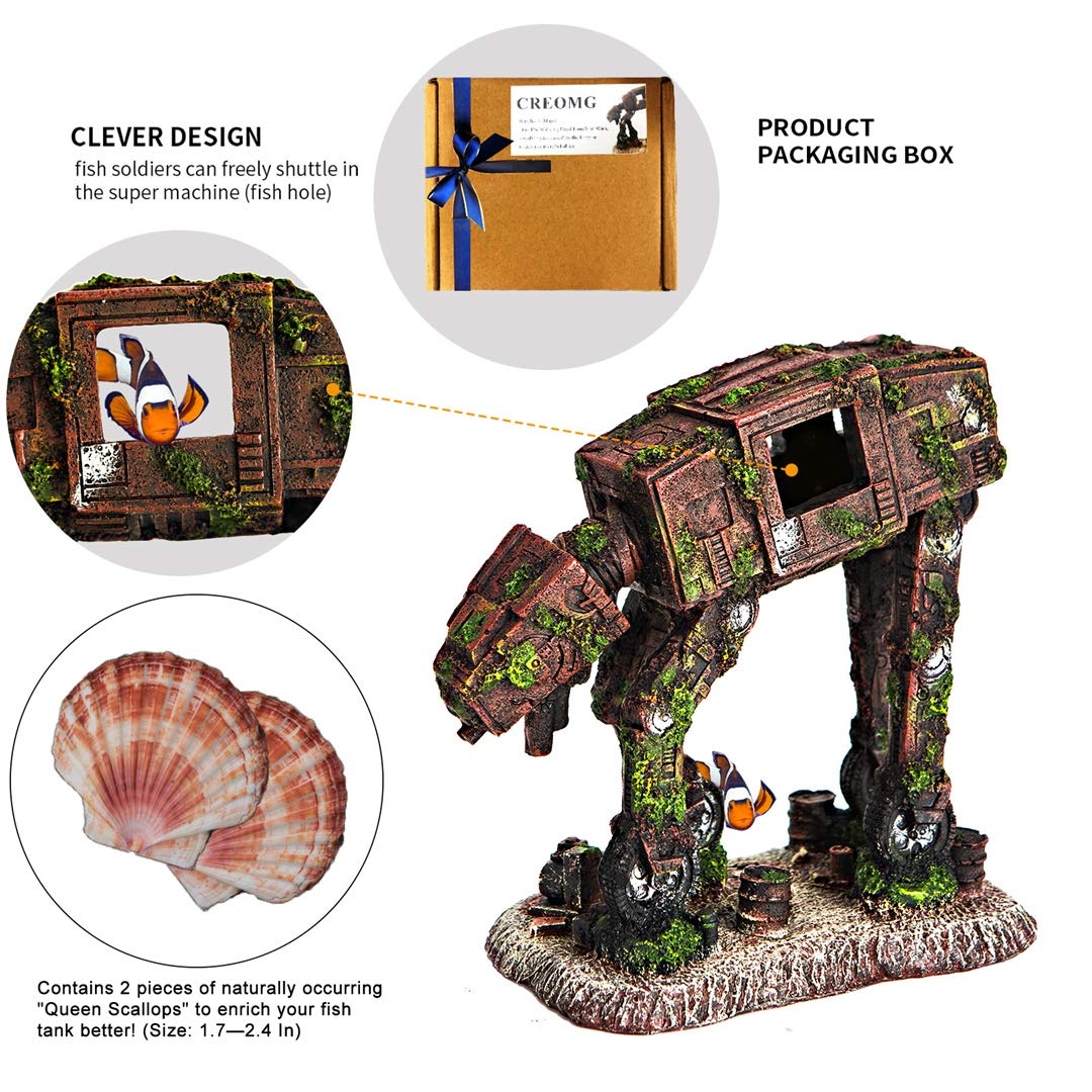 CREOMG castle aquarium decoration creates imaginative landscape with visual depth.