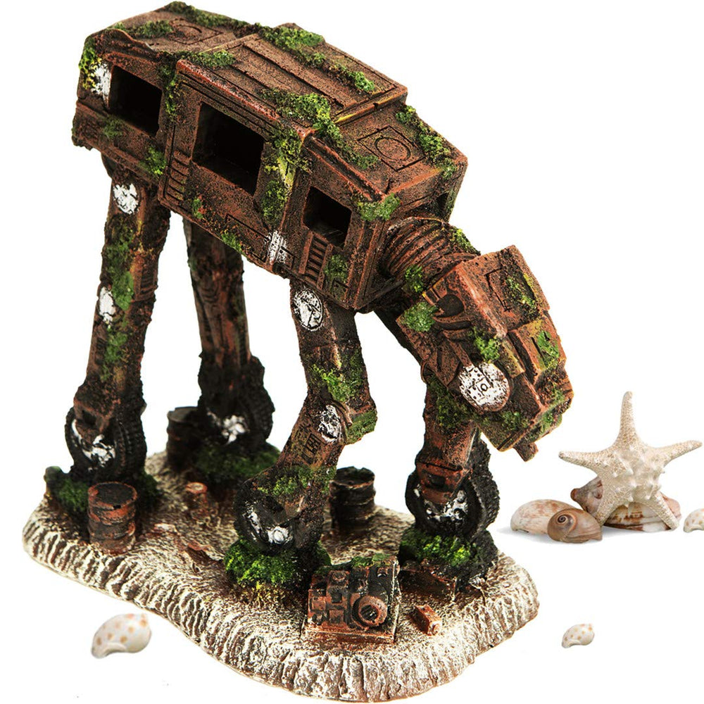 CREOMG wood house aquarium ornament adds natural texture and extra shelter for shy fish.