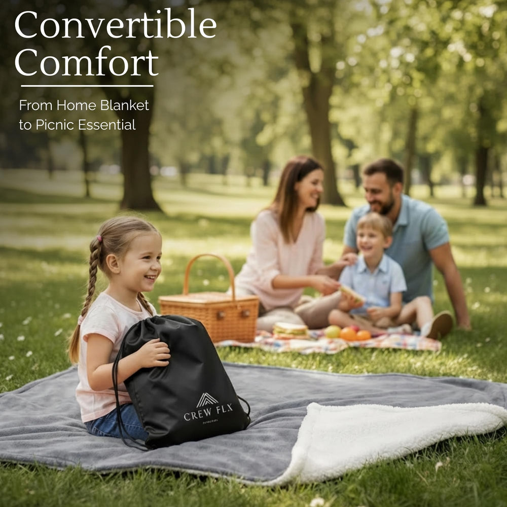 CREW FLX machine-washable blanket keeps softness over time.