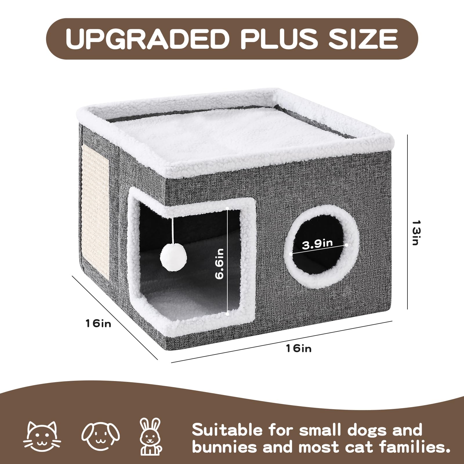Crispedia cat bed cave assembly folding feature shows tool-free setup and portability.