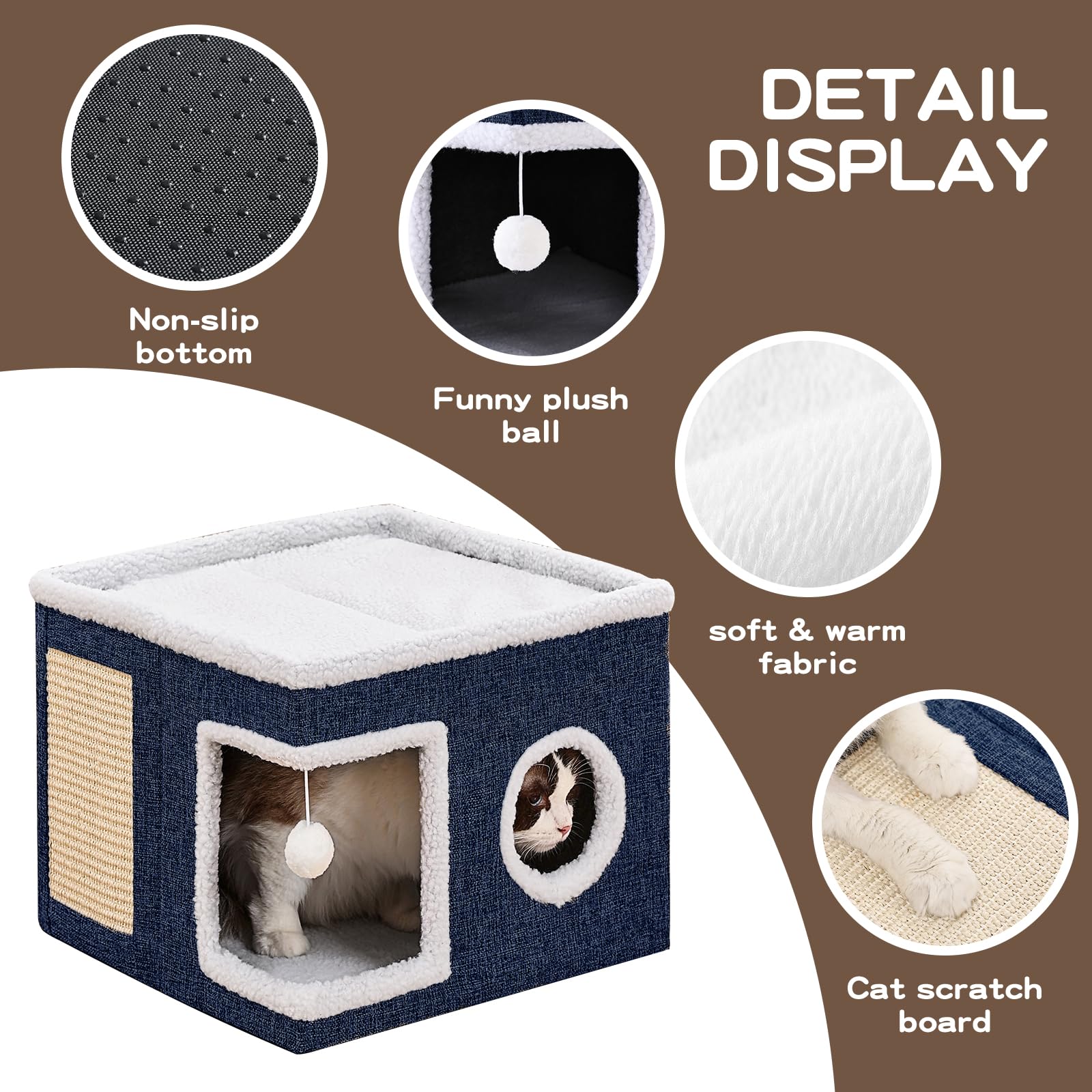 Crispedia cat bed foldable design enables easy relocation and storage.
