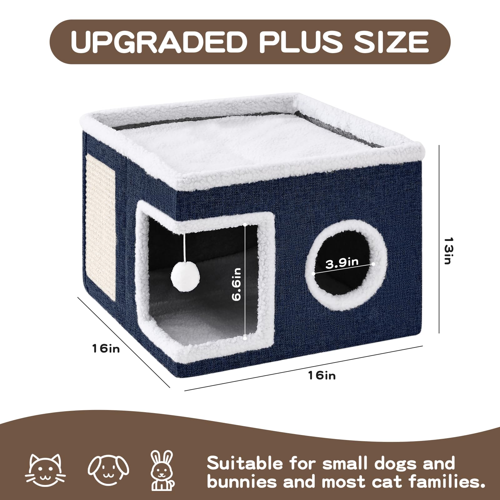 Crispedia cat bed reversible cushion winter side provides warm comfort for cold days.