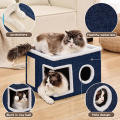 Crispedia cat bed scratch pad highlights durable scratching for furniture protection.