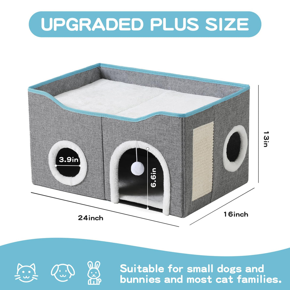 Crispedia cat hideaway winter cushion grey provides warm retreat.