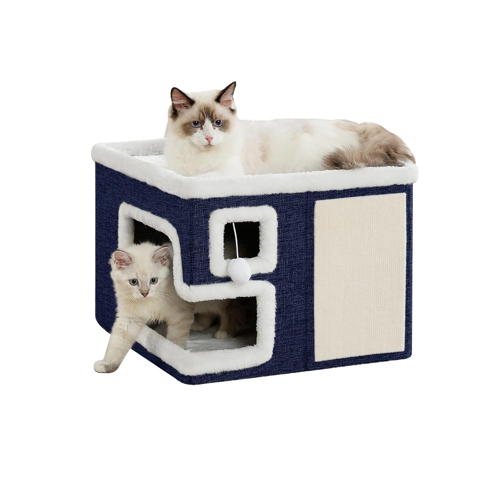 Crispedia cat houses blue cave bed offers a secure hideaway for indoor cats.