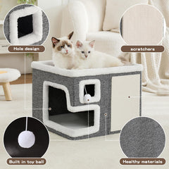 Crispedia cat houses showing sisal scratch pad for furniture protection during play.