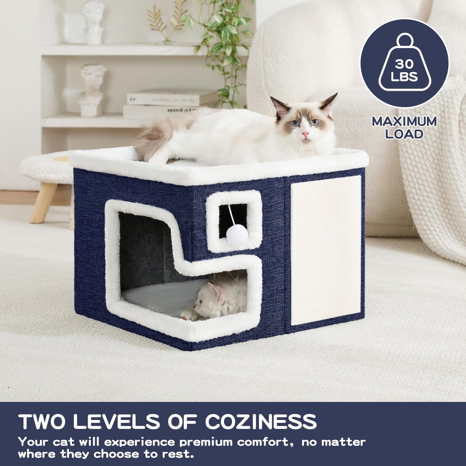 Crispedia sturdy MDF structure supports large cats with stable design.