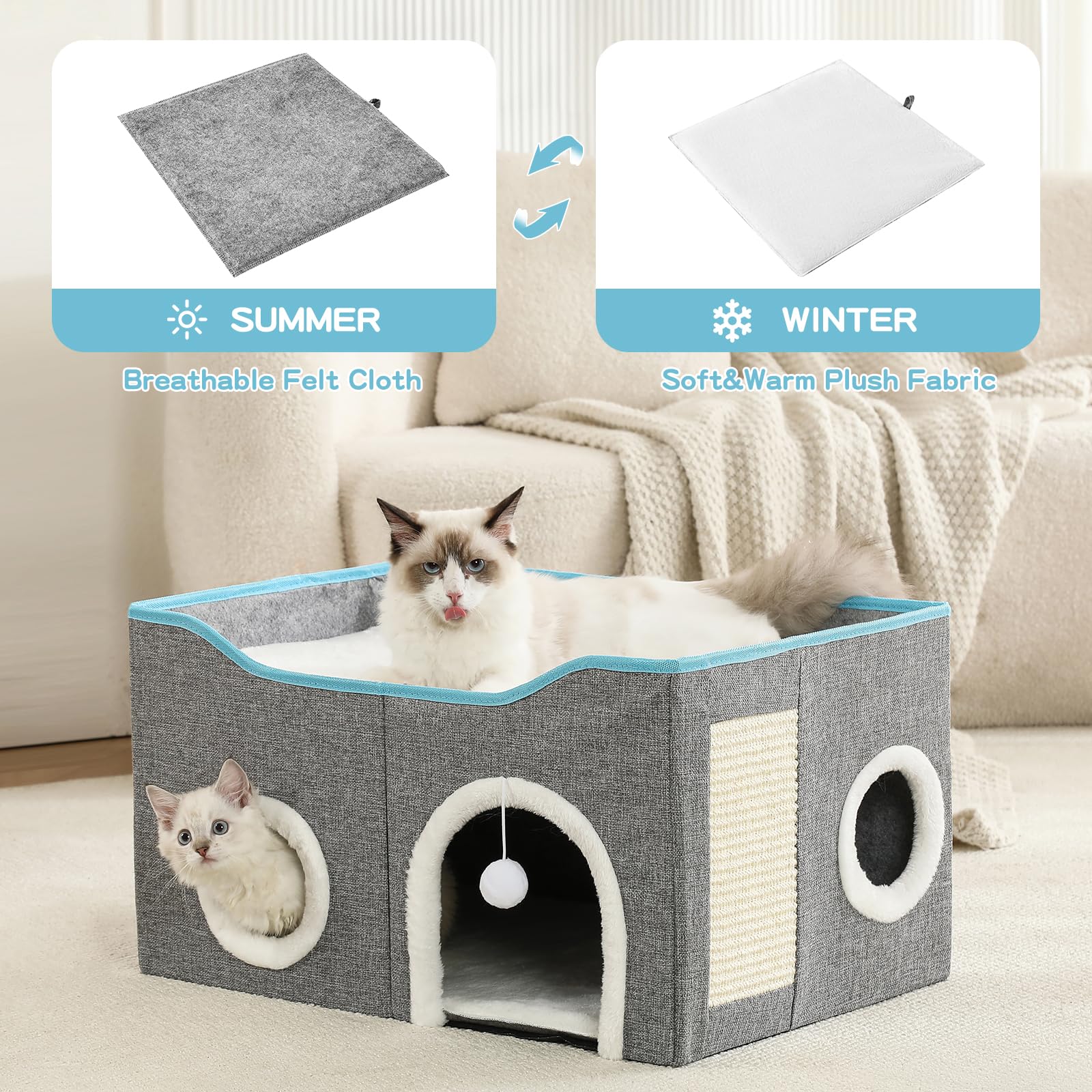 Crispedia foldable cat habitat grey easy to move and set up.