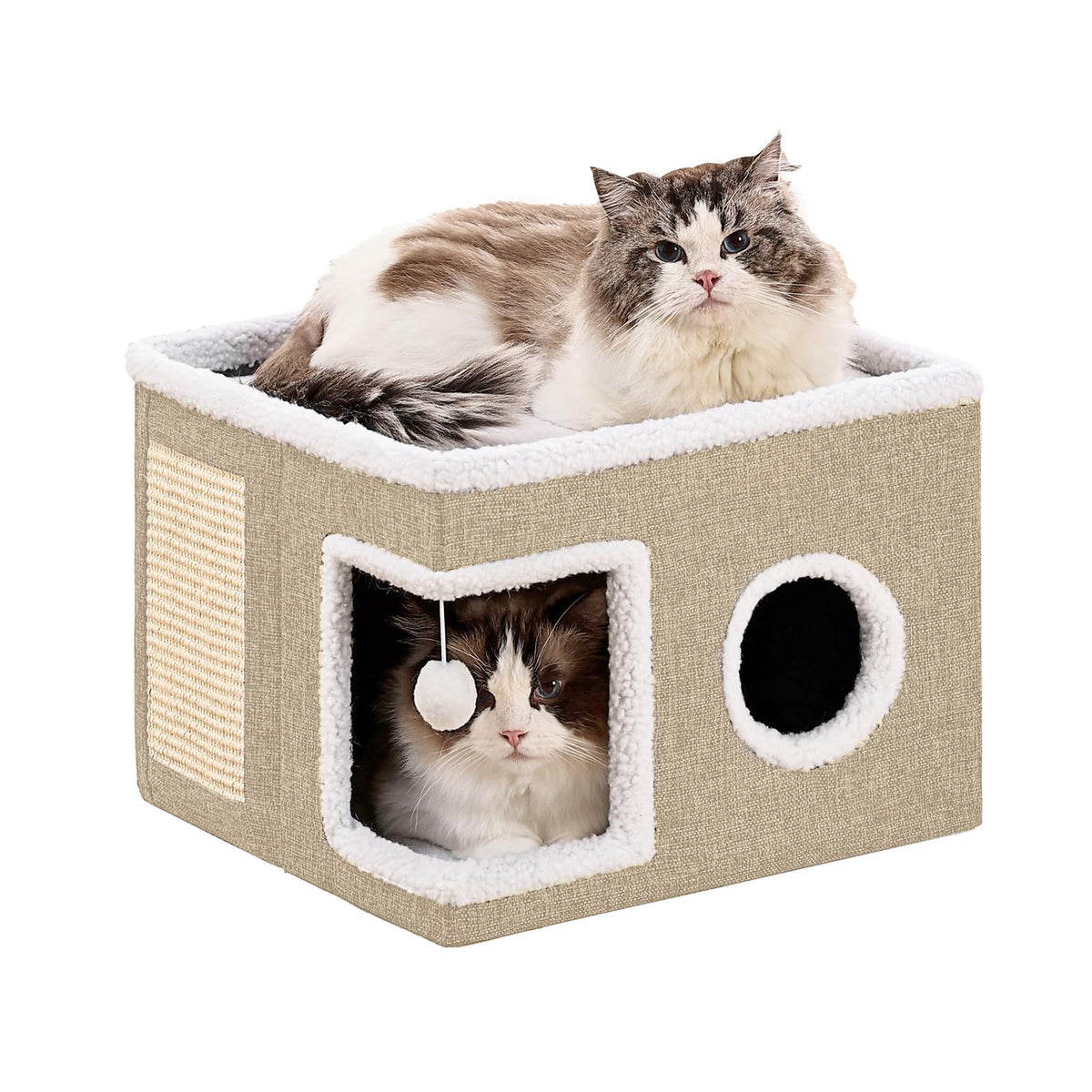 Crispedia large cat cave bed closeup showing secure hideaway for calm lounging.
