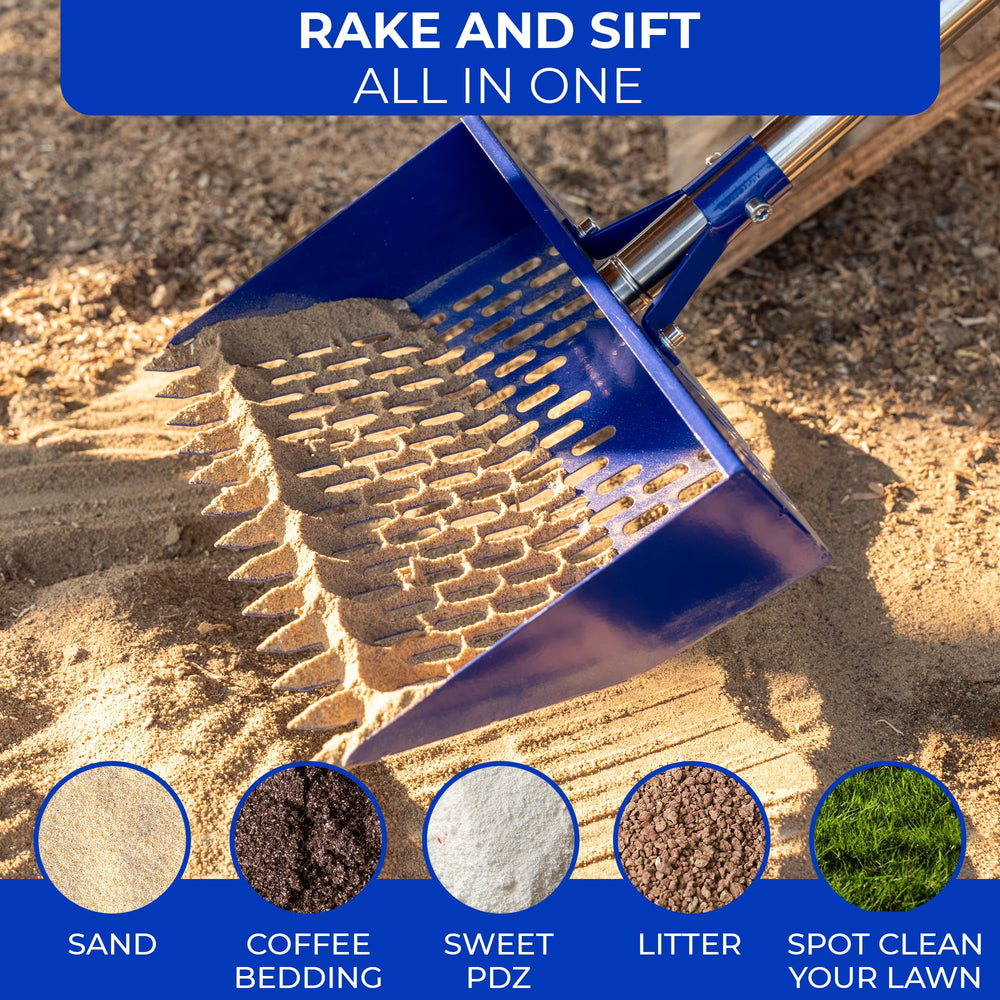CRITTER FAVS coop-cleanup tool handles dirt, sand, and bedding efficiently