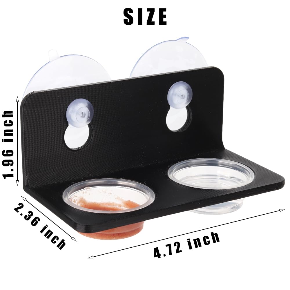 CRITTZOO crested gecko feeding ledge with 10 cups keeps meals organized inside enclosure.