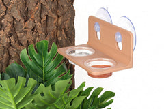 CRITTZOO crested gecko cups show food clearly on CRITTZOO ledge compatible system.