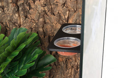CRITTZOO gecko feeding ledge installation image demonstrates secure suction cups in action.