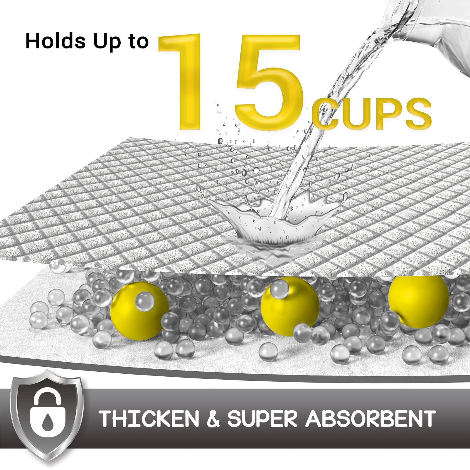 Croci pad's bottom film blocks leaks, helping keep the litter box drier.