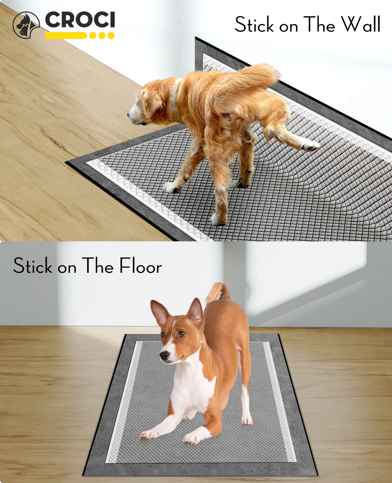 Croci Charcoal Puppy Pad 28x34 inch size for extra‑large training space