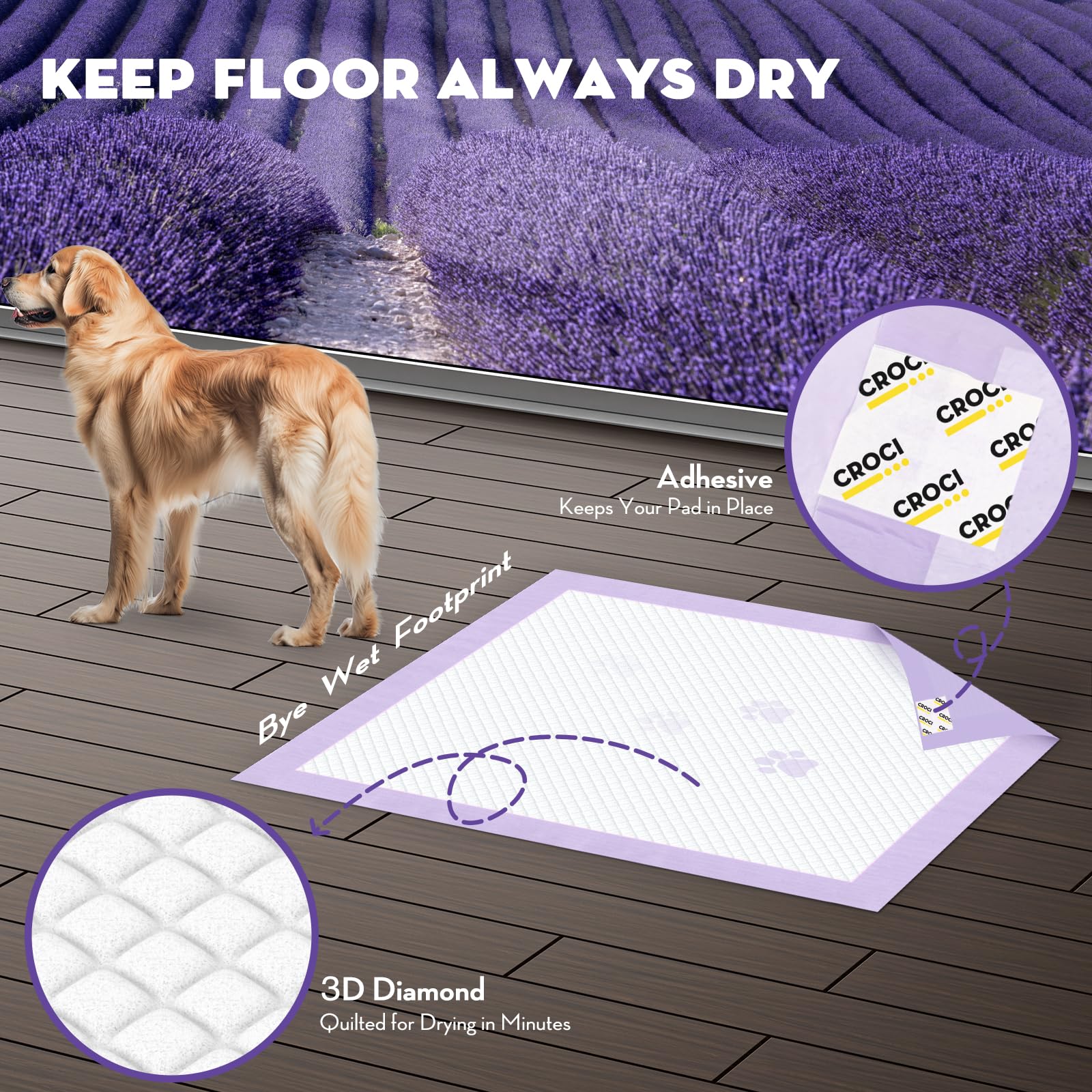 Croci six-layer leak-proof system locks moisture away.