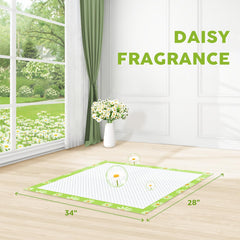 Croci Pee Pads Daisy pattern closeup highlights cheerful design and user-friendly appeal