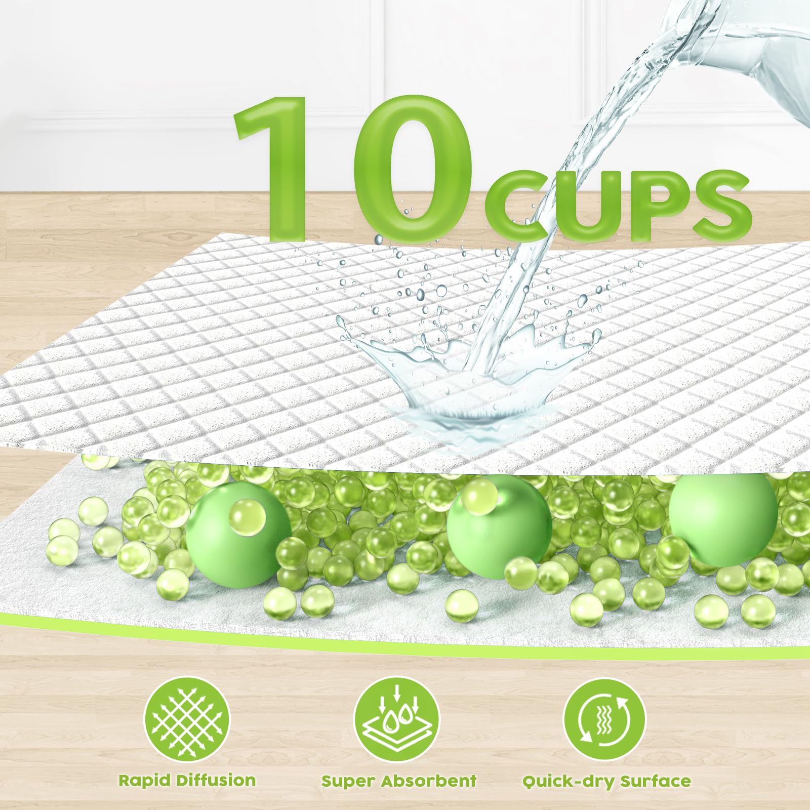 Croci pee pads quick-dry top layer speeds moisture wicking