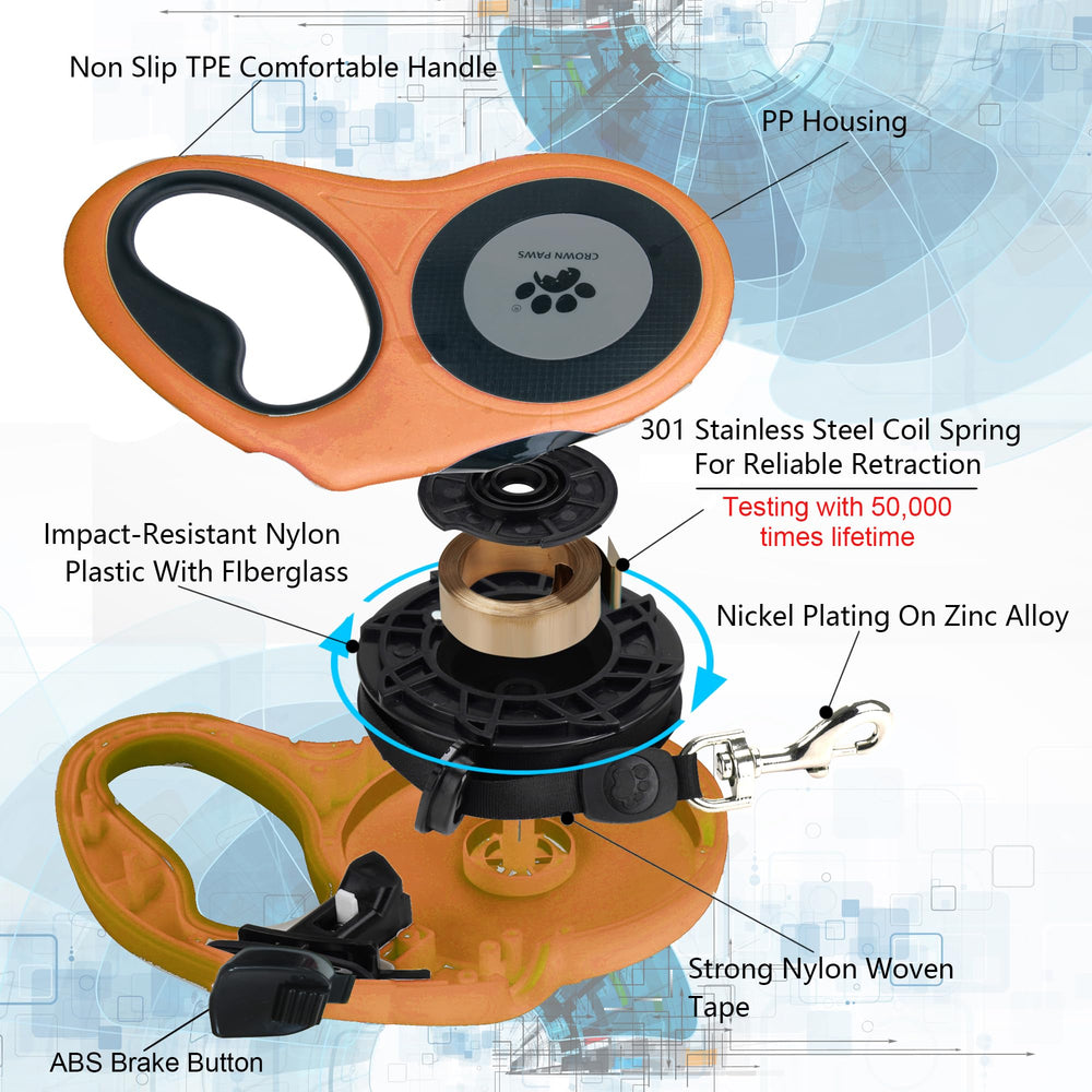 CROWN PAWS ergonomic comfort handle for long, comfortable walks.