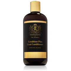 Crown Royale Condition Plus dog conditioner bottle for enhanced moisture and coat control.