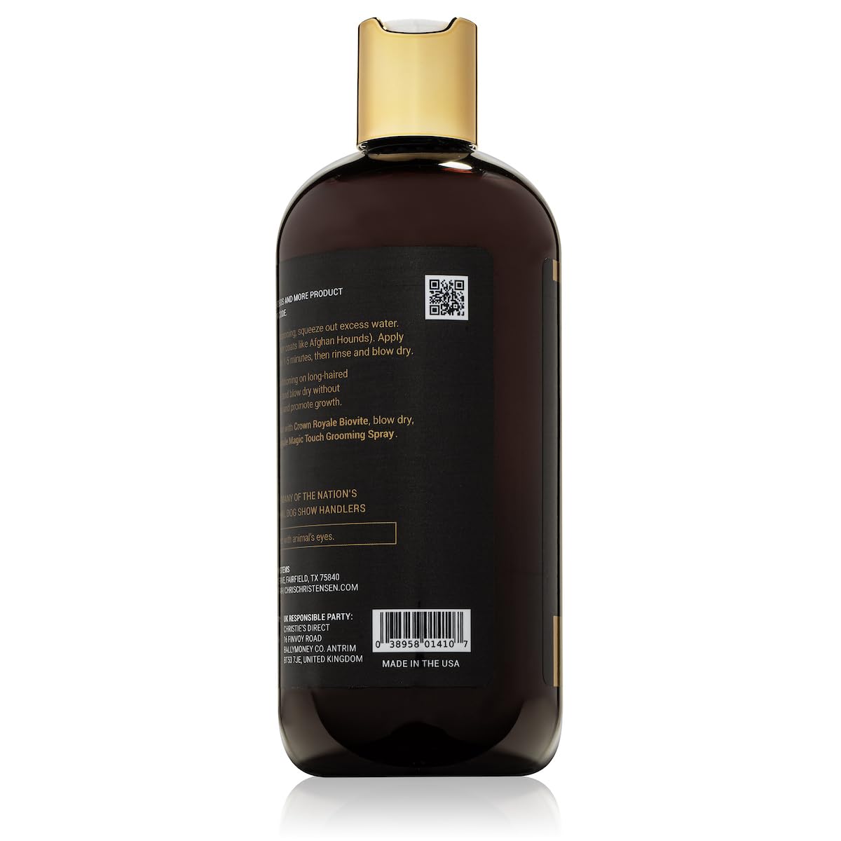 Crown Royale Condition Plus close-up showing reduced matting and smoother fur.