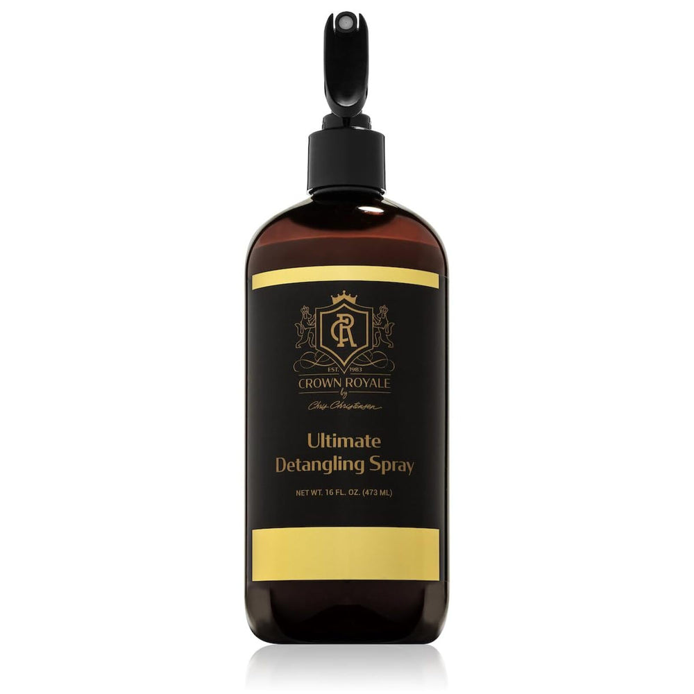 Crown Royale grooming collection branding image ties product to care routine.