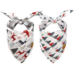 CROWNED BEAUTY Christmas dog bandana forest reindeer front view for festive photos