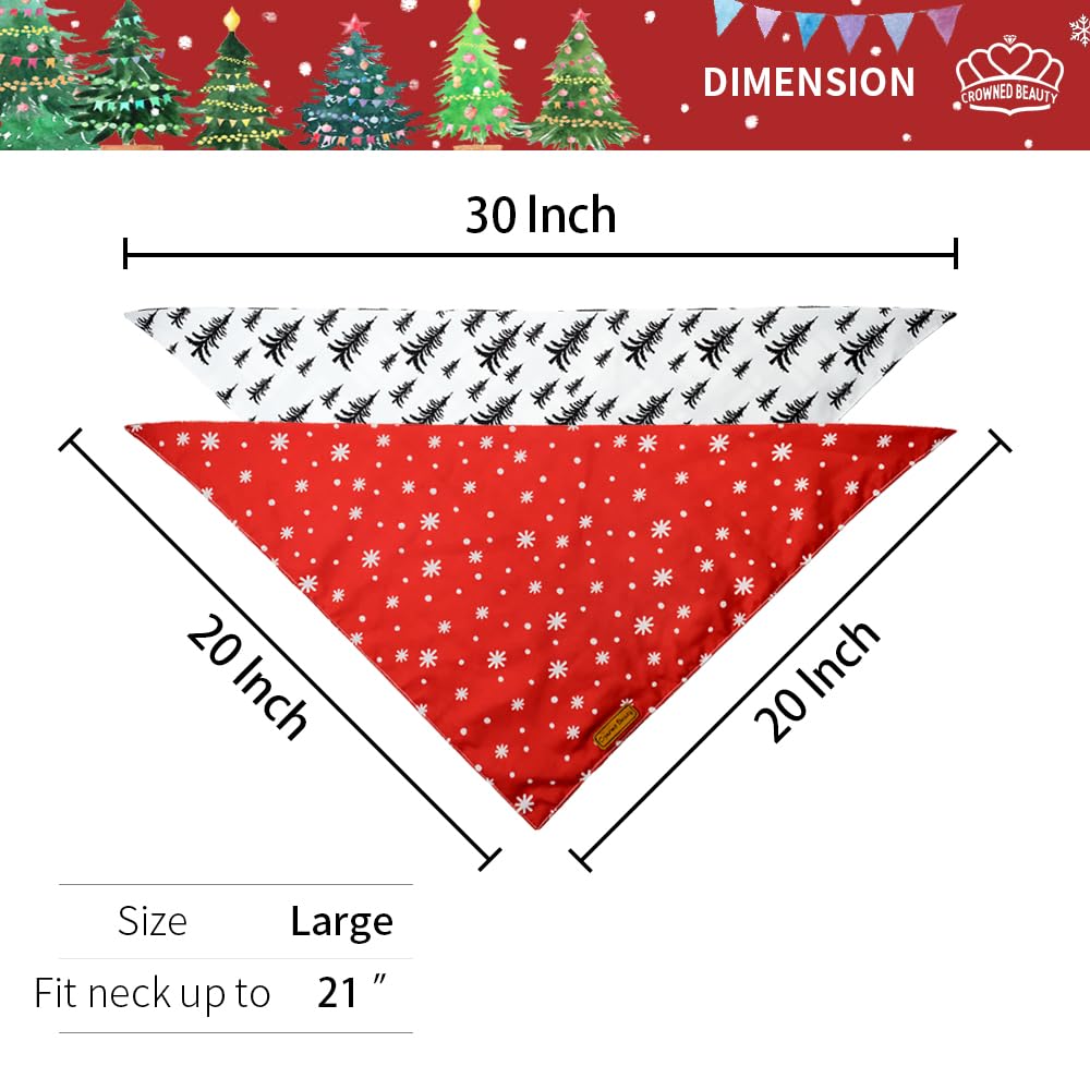 CROWNED BEAUTY Christmas dog bandana plaid-reverse shows two festive looks