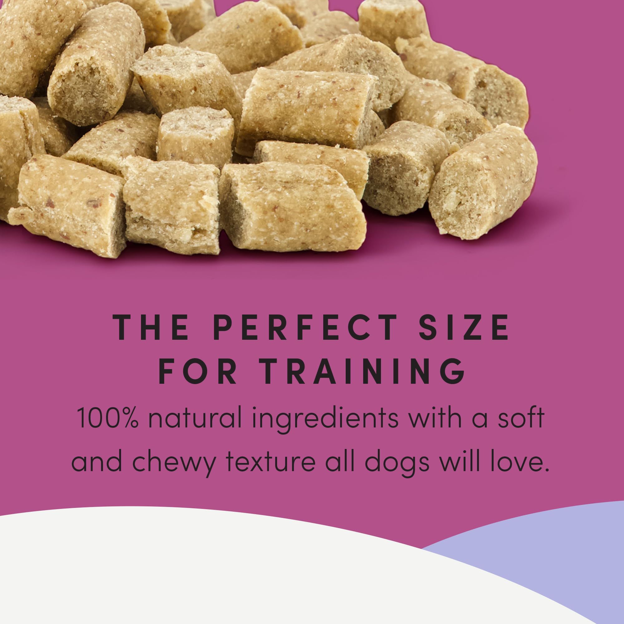 Crumps’ Naturals Mini Trainers Lamb semi-moist dog-snack image illustrates quick rewards during training.