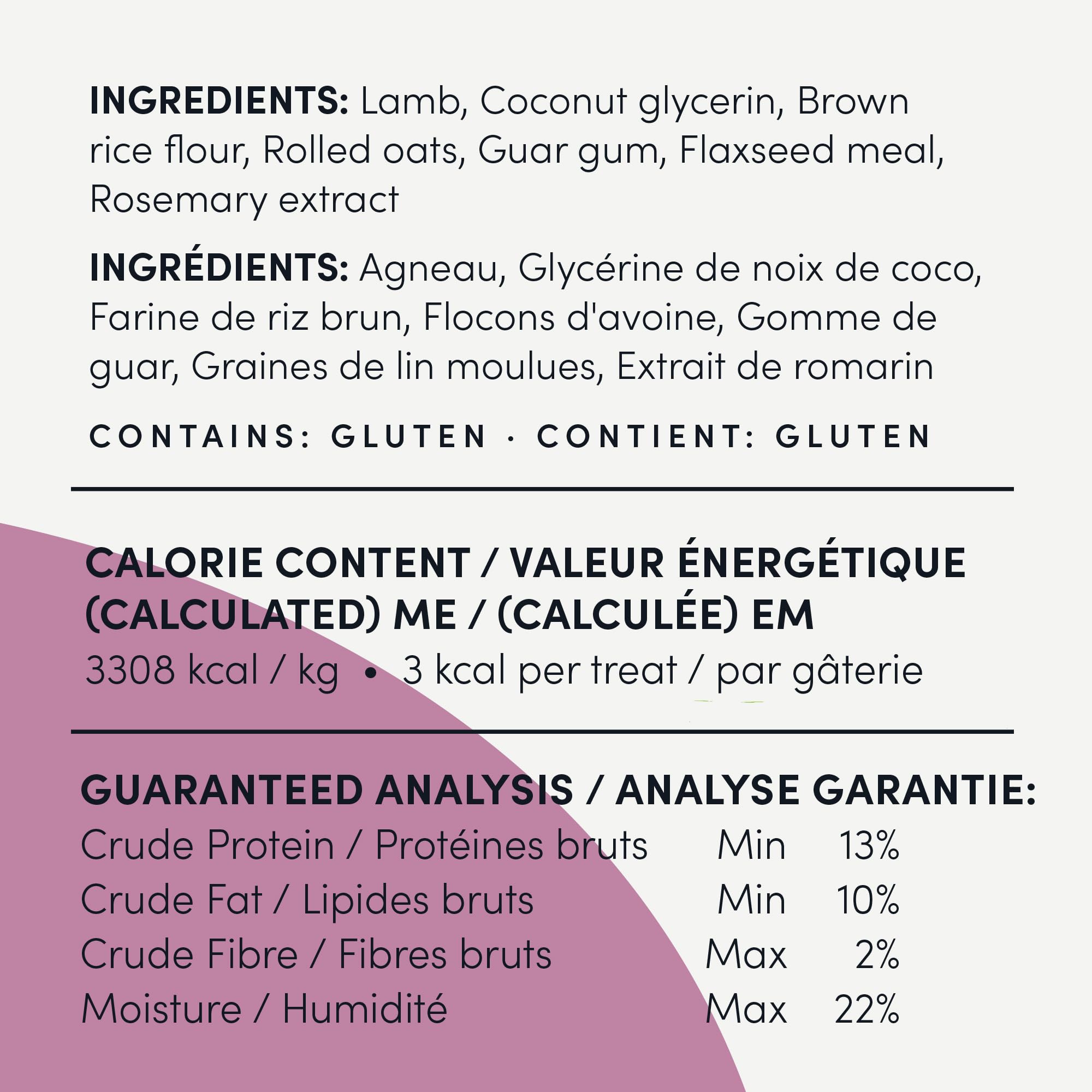 Crumps’ Naturals Mini Trainers Lamb semi-moist hypoallergenic protein option close-up.
