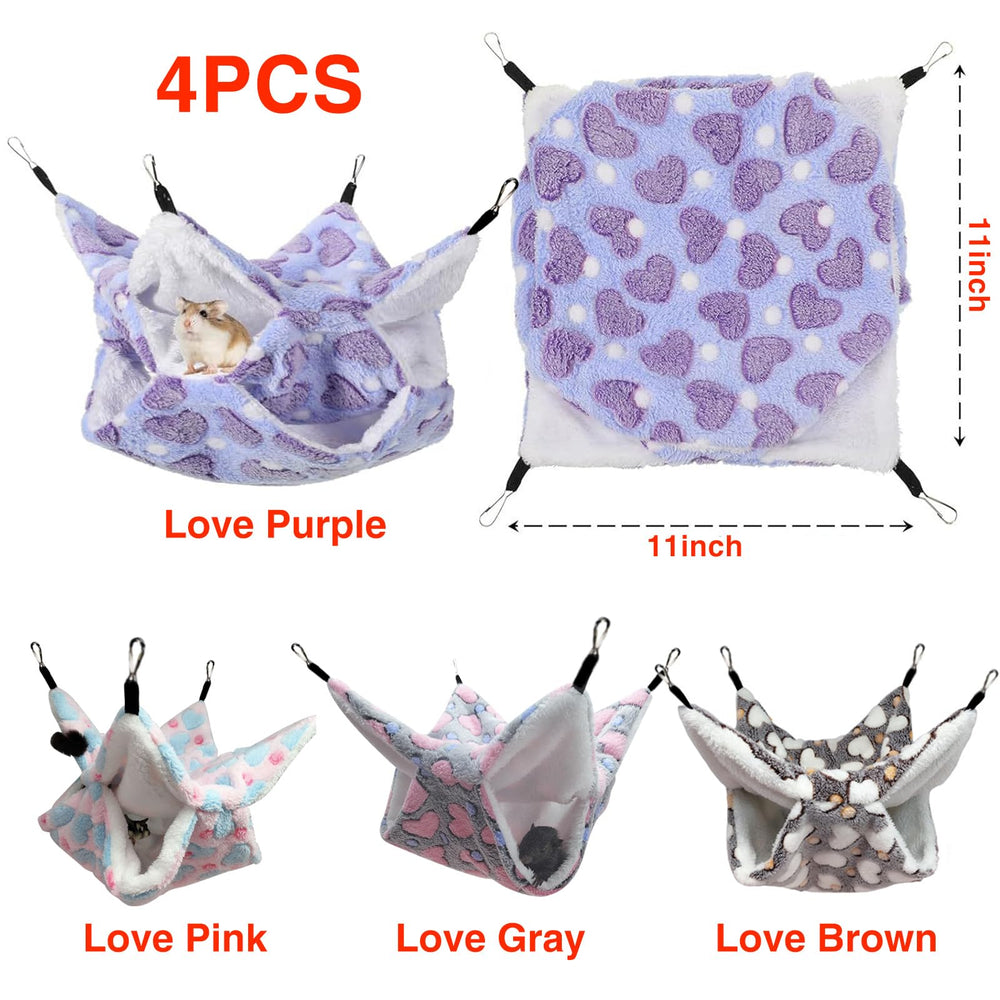 Cryptolux hanging hammock pattern 2 adds vibrant color to cage setup for visual interest.
