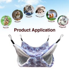 Cryptolux hanging hammock pattern 4 enhances cage organization with space-saving design.