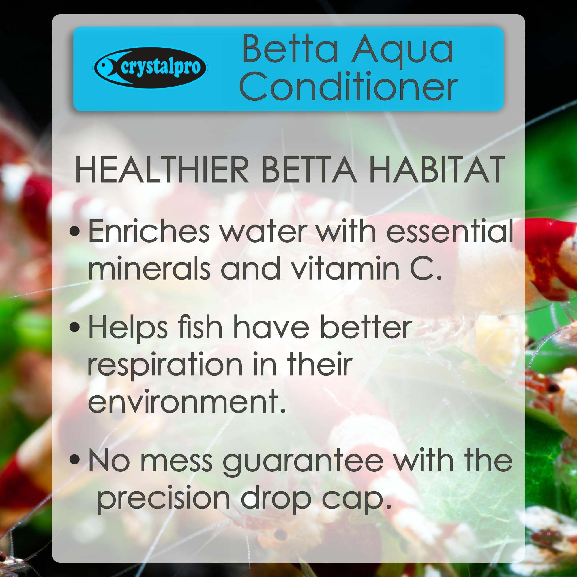 Crystalpro Betta Water Conditioner being mixed with tank water.