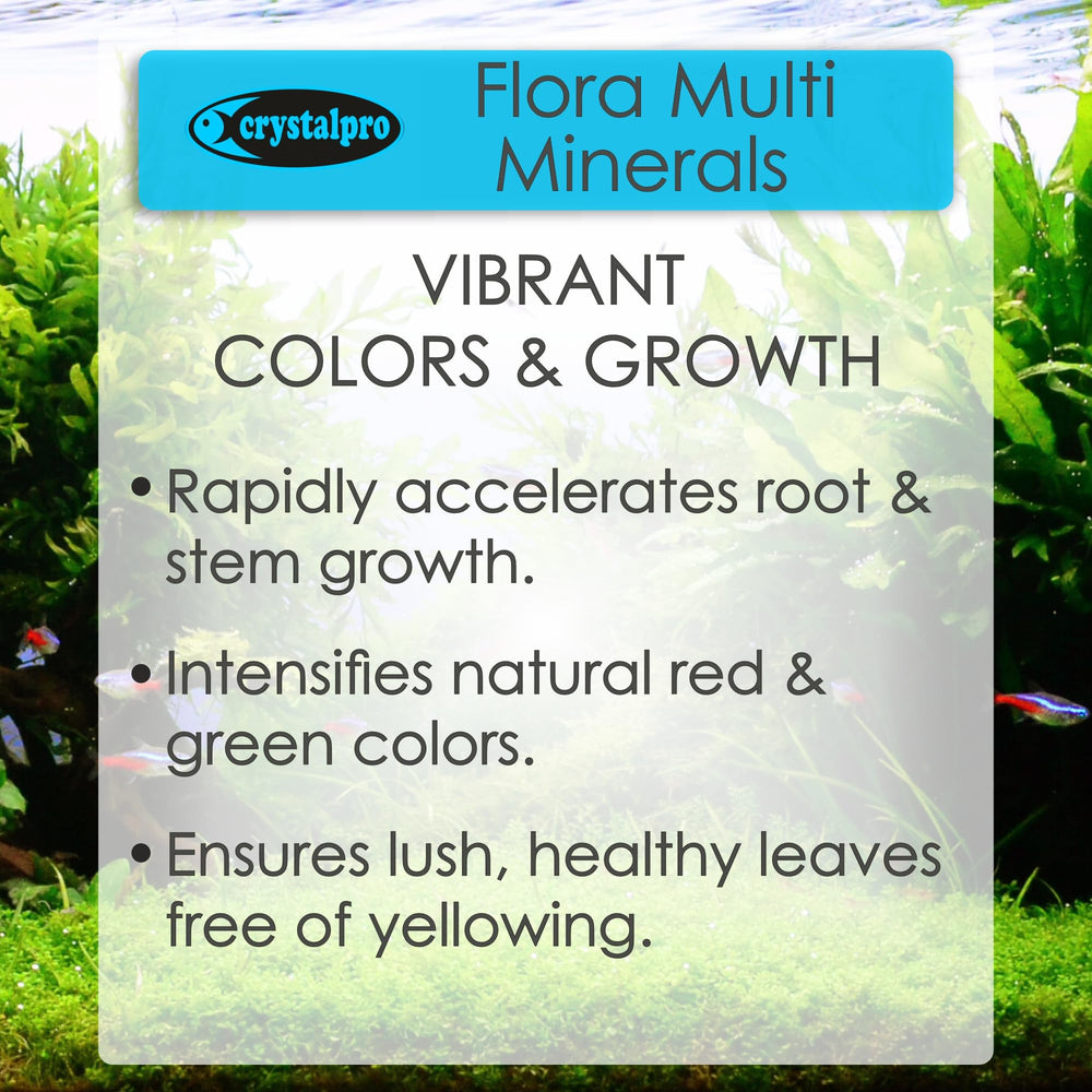 Crystalpro Flora Multi Minerals leaf vibrance close-up shows healthier leaves.