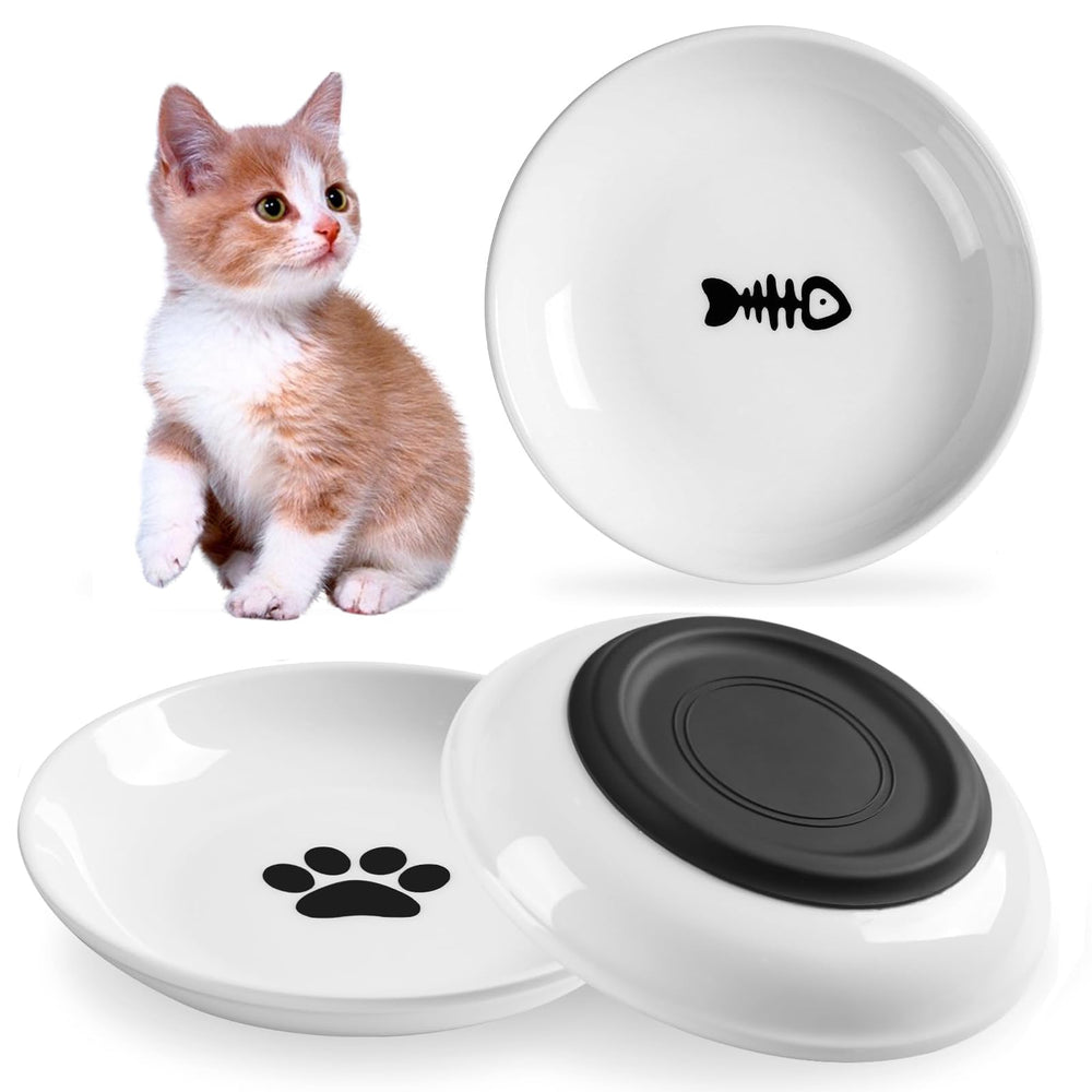 CSD cat food bowl ceramic white bulk set showing sturdy design for daily meals
